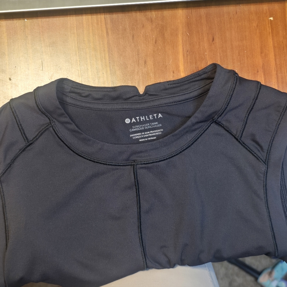 ATHLETA Black Sunchaser UPF Athletic Breathable Sleeveless Tank - Picture 6 of 7